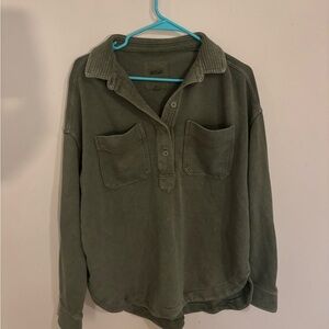 Aerie Khaki Button-Up Jacket
